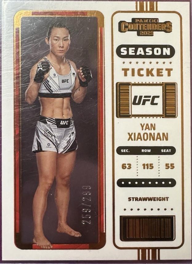 Yan Xiaonan 2023 Panini Chronicles UFC Base Contenders Season Ticket #104 Bronze