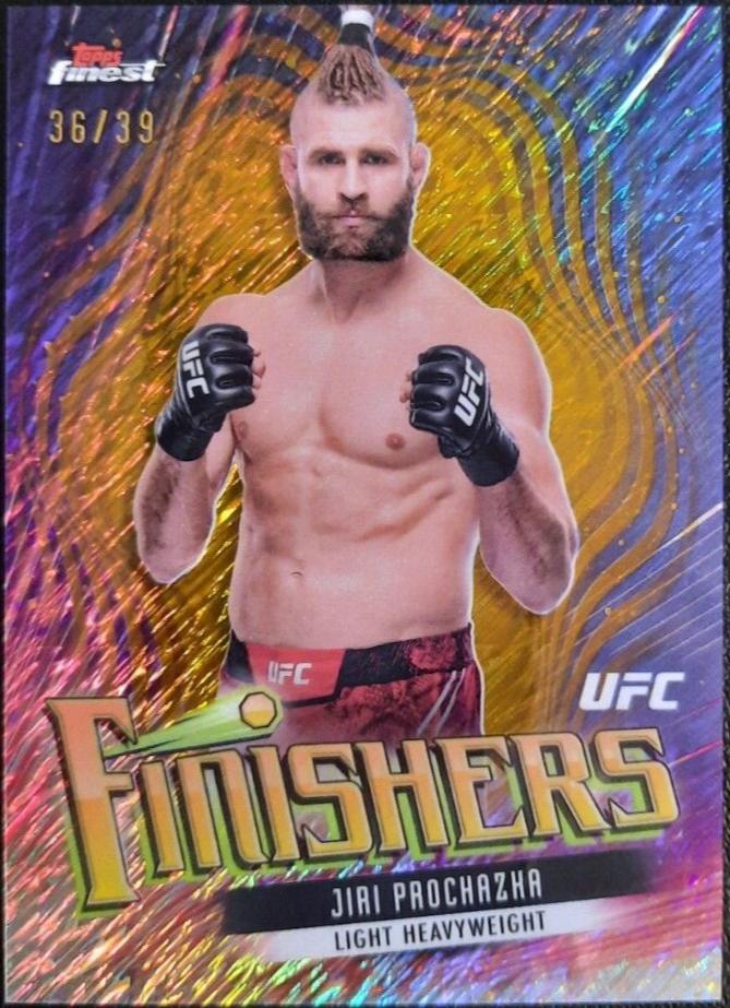Jiri Prochazka 2024 Topps Finest UFC Finishers #FIN-15 Gold Shimmer Refractor