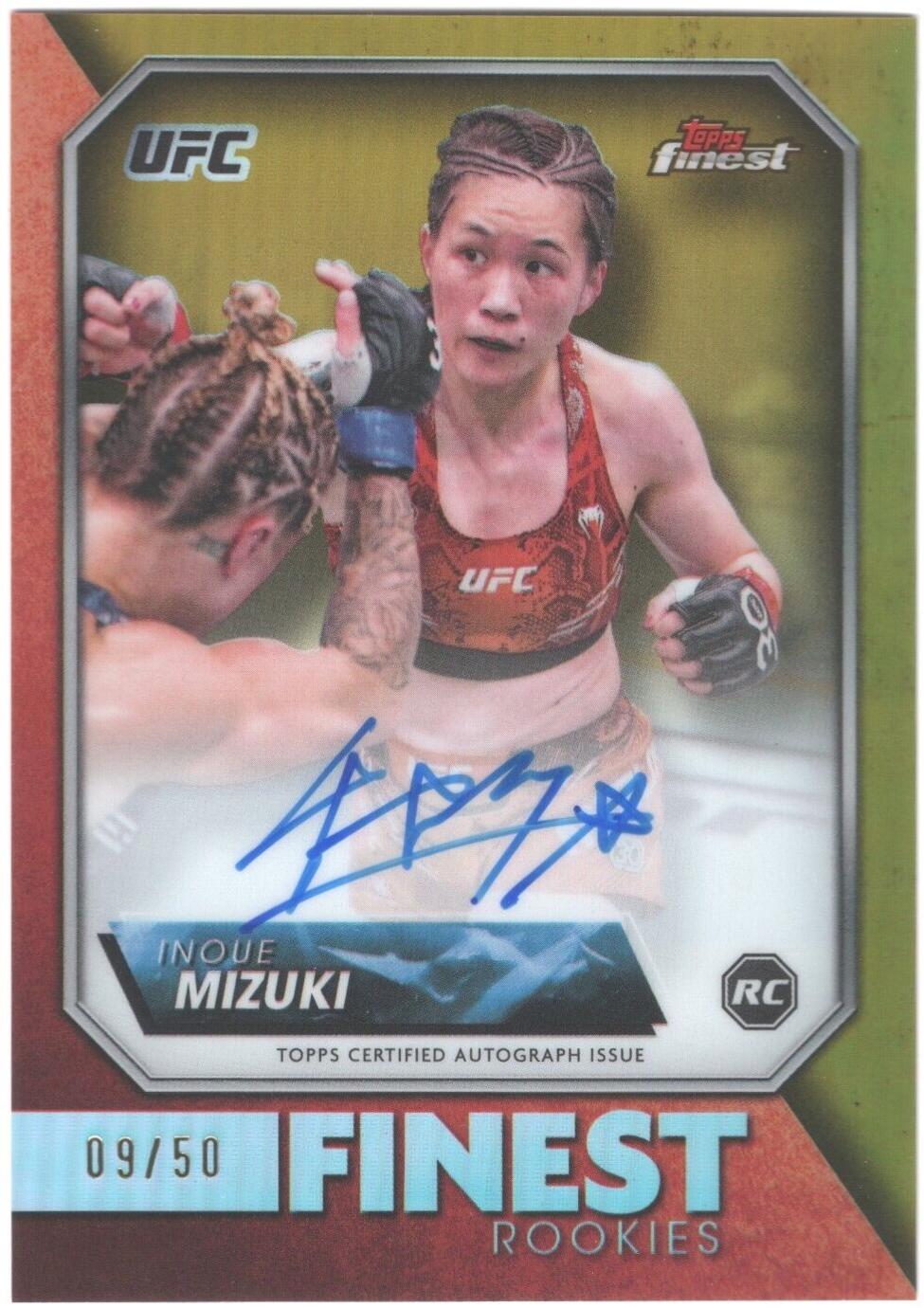 Inoue Mizuki 2024 Topps Finest UFC Rookie Finest Autographs #RFA-IM Gold Refractor