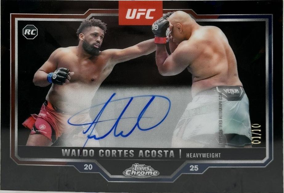 Waldo Cortes Acosta 2025 Topps Chrome Sapphire UFC Chrome Rookie Autographs Sapphire #CRA-WA Padparadscha Sapphire