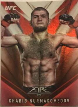 Khabib Nurmagomedov 2017 Topps UFC Fire Base #46 Red