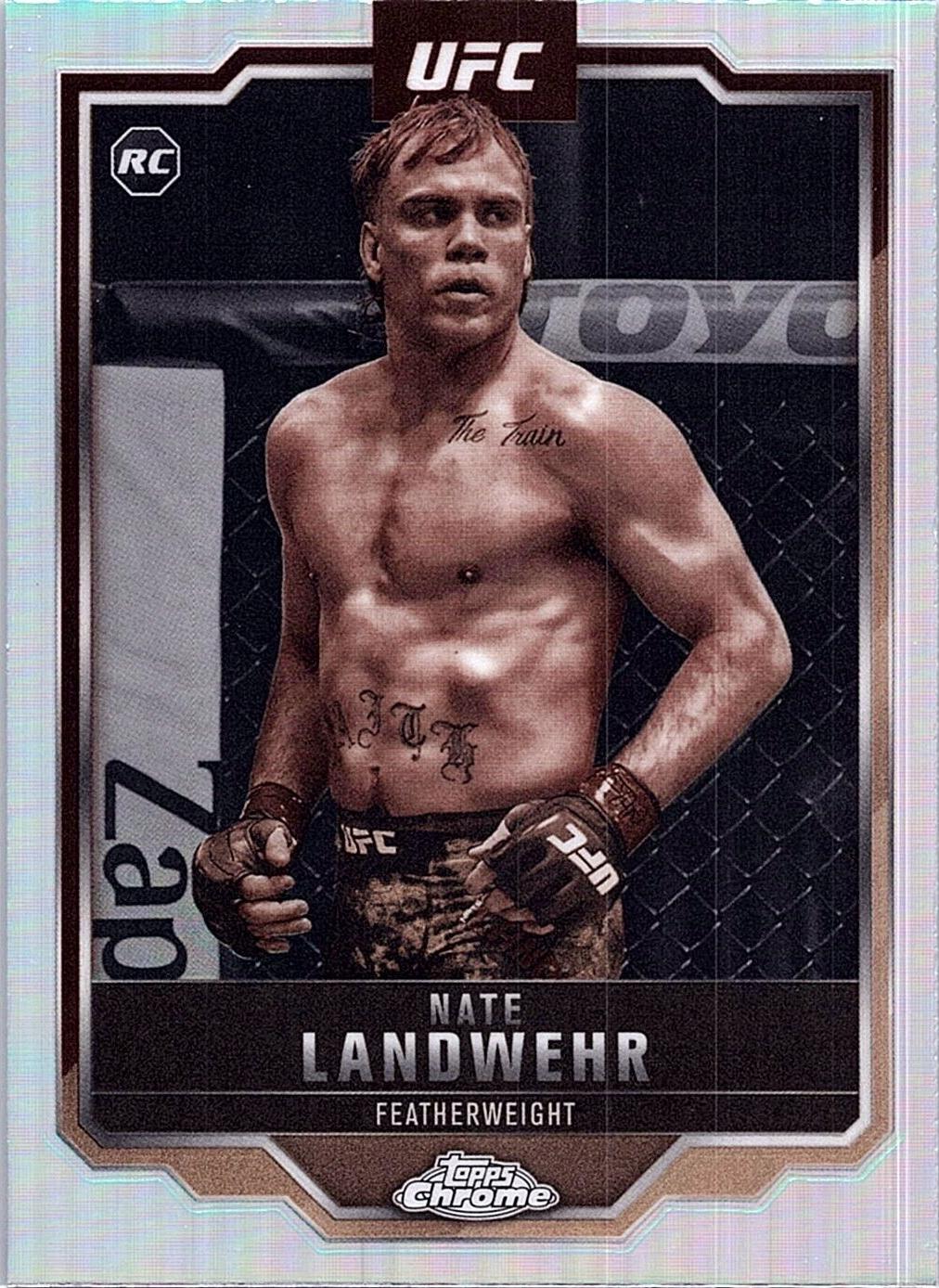 Nate Landwehr 2025 Topps Chrome UFC Base #85 Sepia Refractor