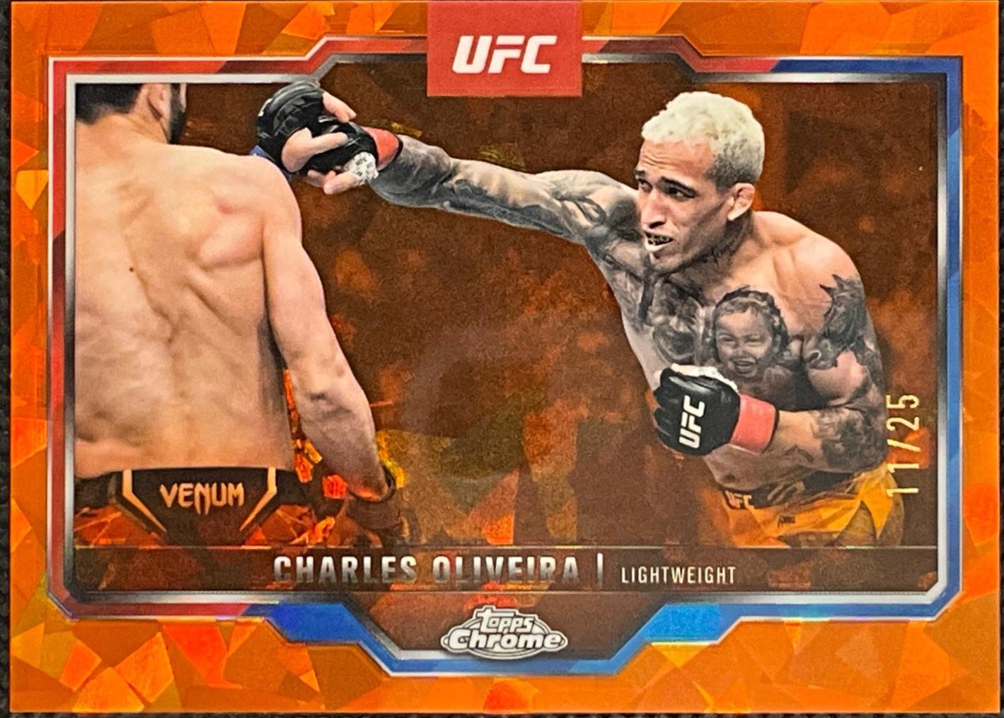 Charles Oliveira 2025 Topps Chrome Sapphire UFC Base Sapphire #54 Orange Sapphire