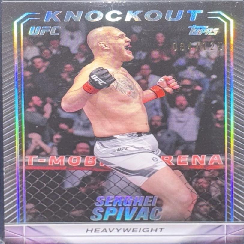 Serghei Spivac 2024 Topps Knockout UFC Base #26 Holo Silver