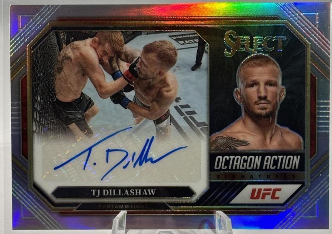 TJ Dillashaw 2023 Panini Select UFC Octagon Action Signatures #35 Disco