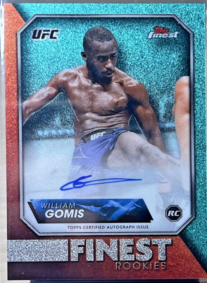 William Gomis 2024 Topps Finest UFC Rookie Finest Autographs #RFA-WG Aqua Glitter Refractor