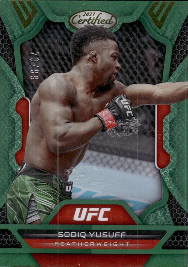 Sodiq Yusuff 2023 Panini Chronicles UFC Base Certified #235 Green