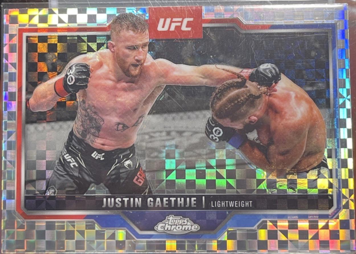 Justin Gaethje 2025 Topps Chrome UFC Base #138 X-Fractor