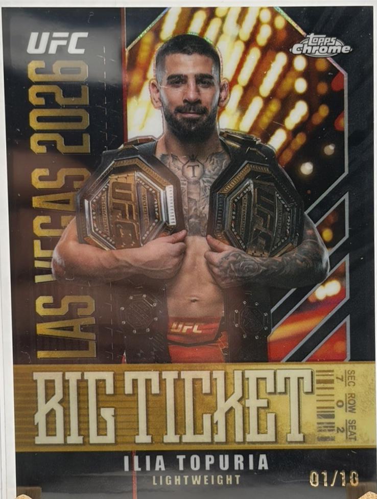 Ilia Topuria 2026 Topps Chrome UFC Big Ticket #BT-16 Black