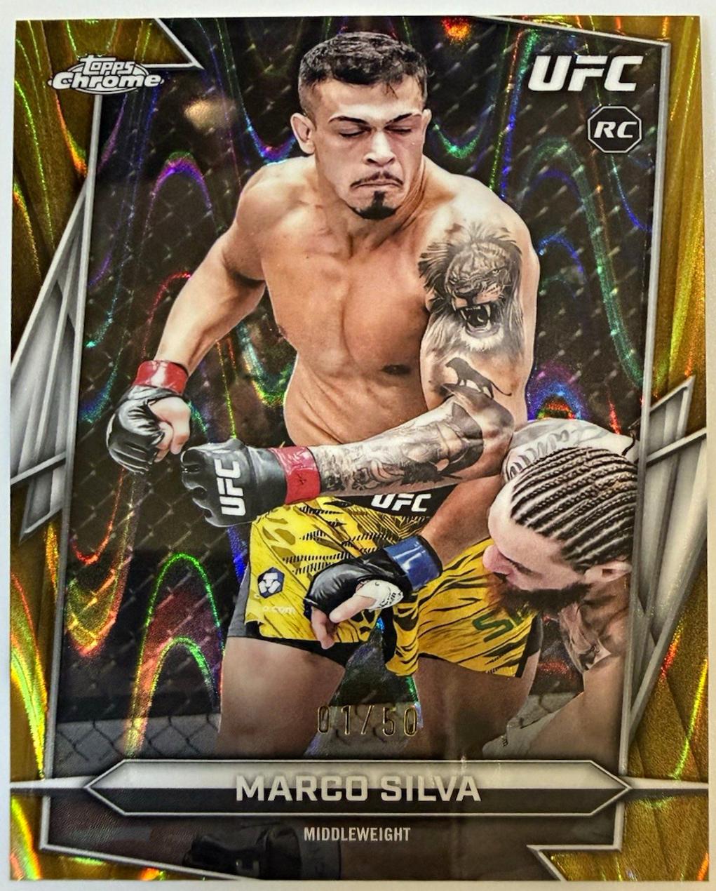 Marco Silva 2026 Topps Chrome UFC Base #156 Gold Refractor