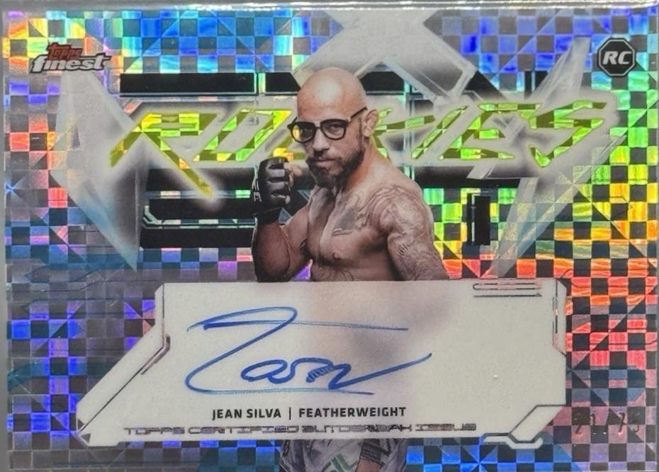 Jean Silva 2025 Topps Finest UFC Finest Rookie Autographs #FRA-JS Blue Checkerboard Refractor