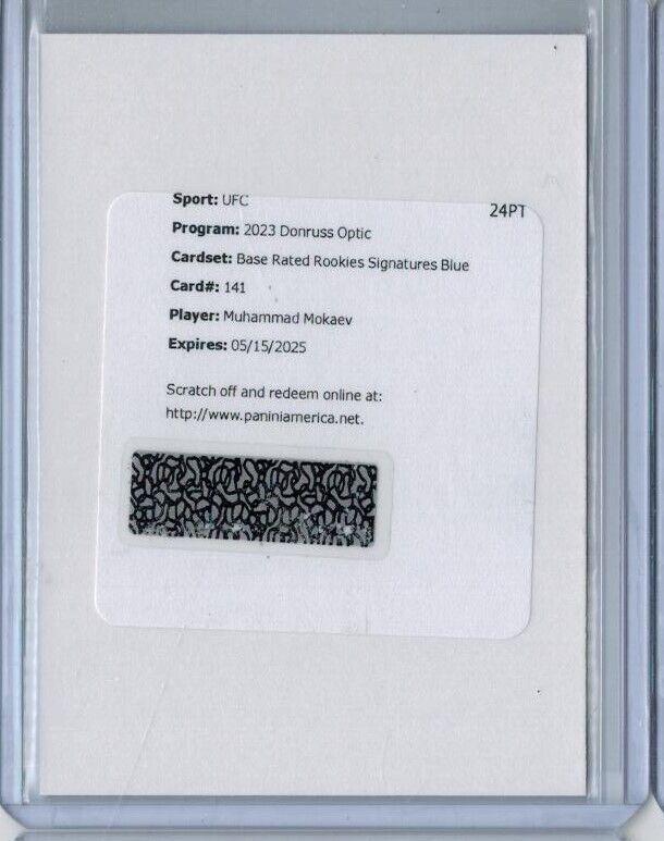 Muhammad Mokaev 2023 Panini Donruss Optic UFC Base Rated Rookies Signatures #141 Blue