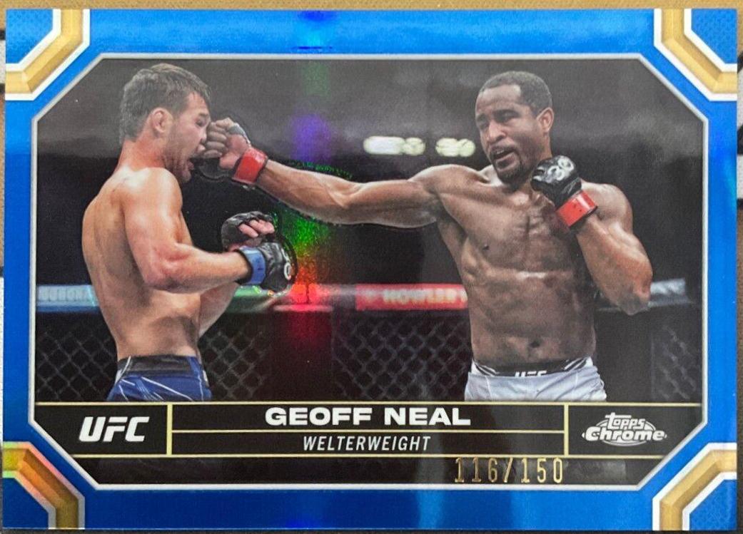 Geoff Neal 2024 Topps Chrome UFC Base #67 Blue Refractor