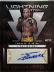 Charles Oliveira 2023 Panini Chronicles UFC Obsidian Lightning Strike Signatures #26 Gold