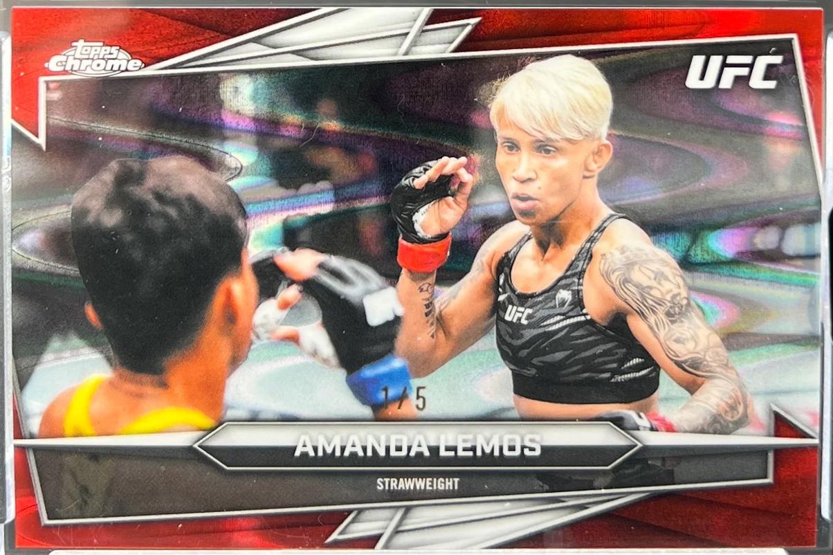 Amanda Lemos 2026 Topps Chrome UFC Base #112 Red Refractor
