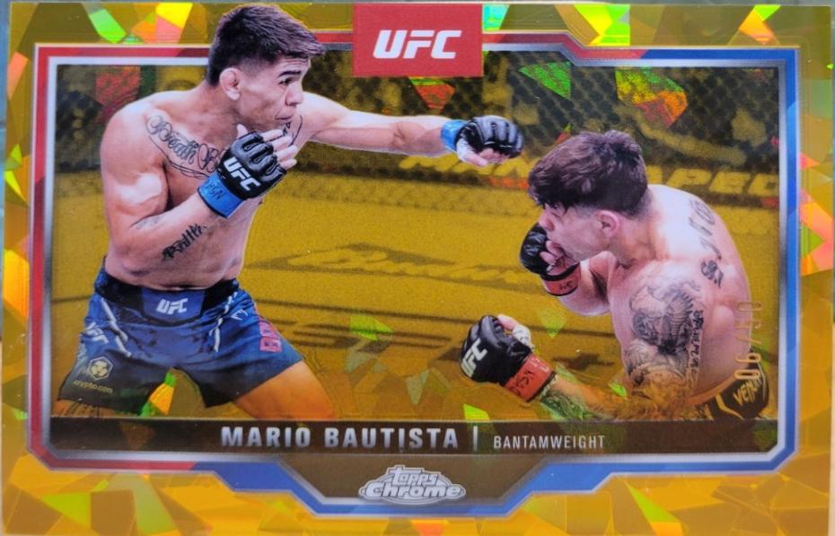 Mario Bautista 2025 Topps Chrome Sapphire UFC Base Sapphire #98 Gold Sapphire