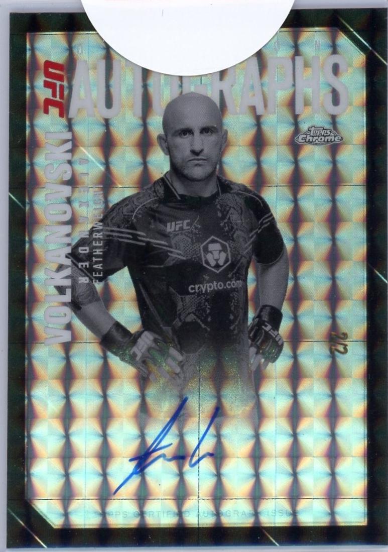 Alexander Volkanovski 2025 Topps Chrome UFC Octagon Legends Autographs #OLA-AV Geometric Black Refractor