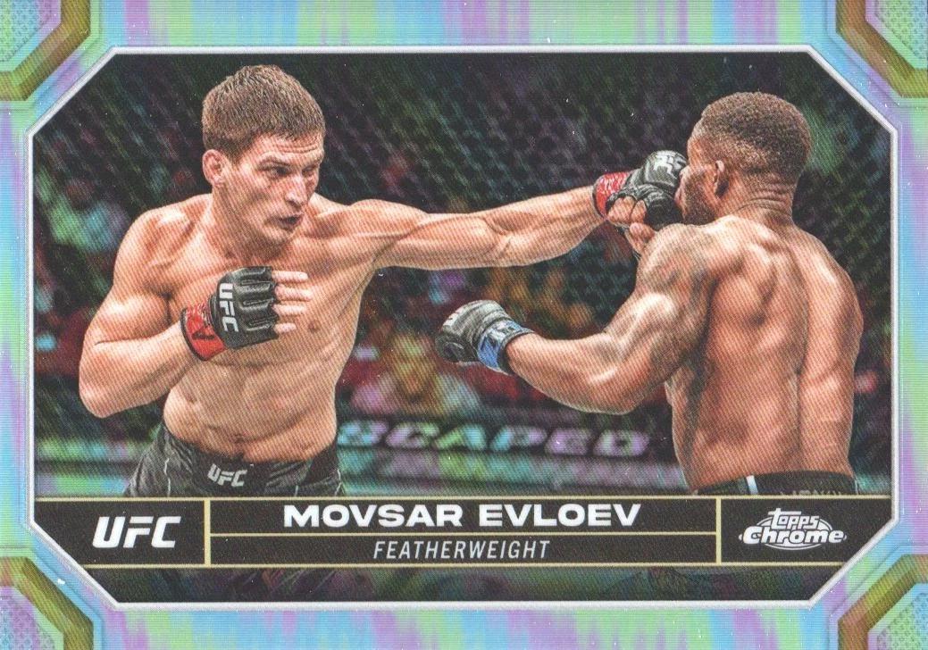 Movsar Evloev 2024 Topps Chrome UFC Base #143 Refractor
