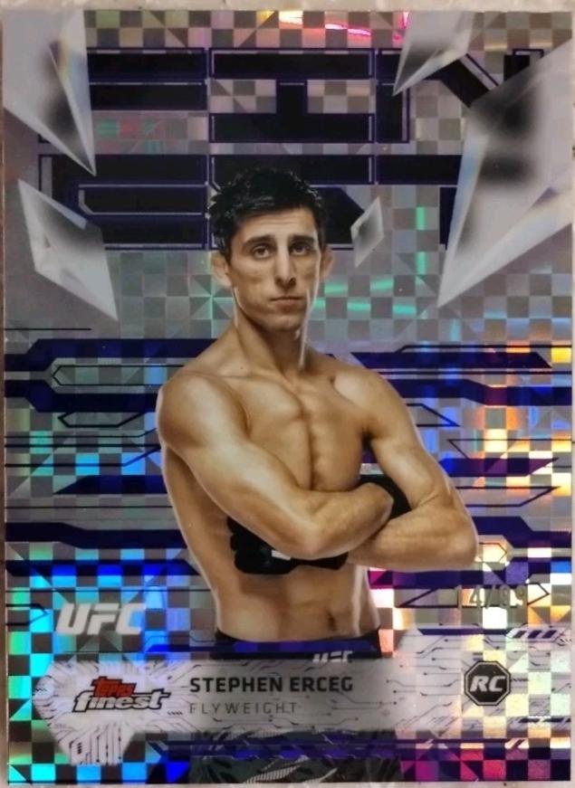 Stephen Erceg 2025 Topps Finest UFC Base Uncommon #130 Purple Checkerboard Refractor