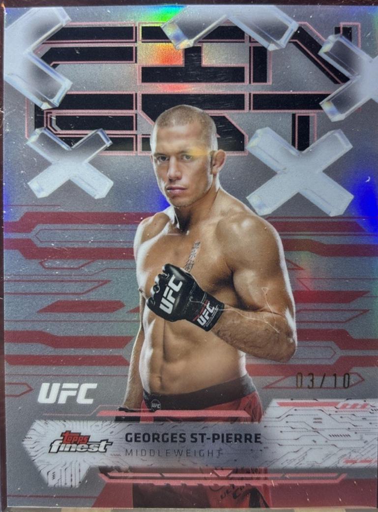 Georges St-Pierre 2025 Topps Finest UFC Base Common #70 Red Refractor