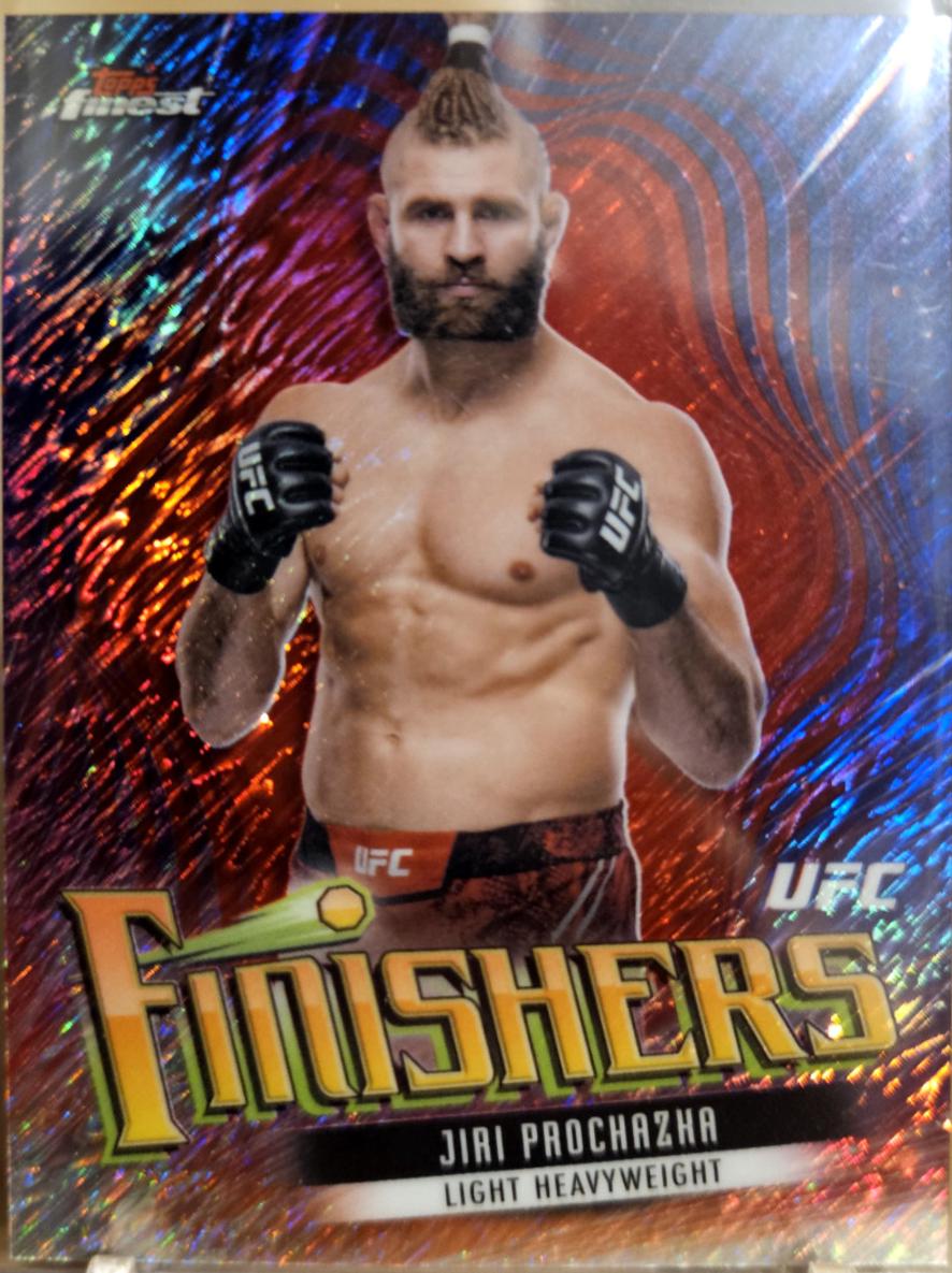 Jiri Prochazka 2024 Topps Finest UFC Finishers #FIN-15 Red Shimmer Refractor