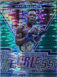 Israel Adesanya 2021 Panini Prizm UFC Fearless #3 Green Pulsar