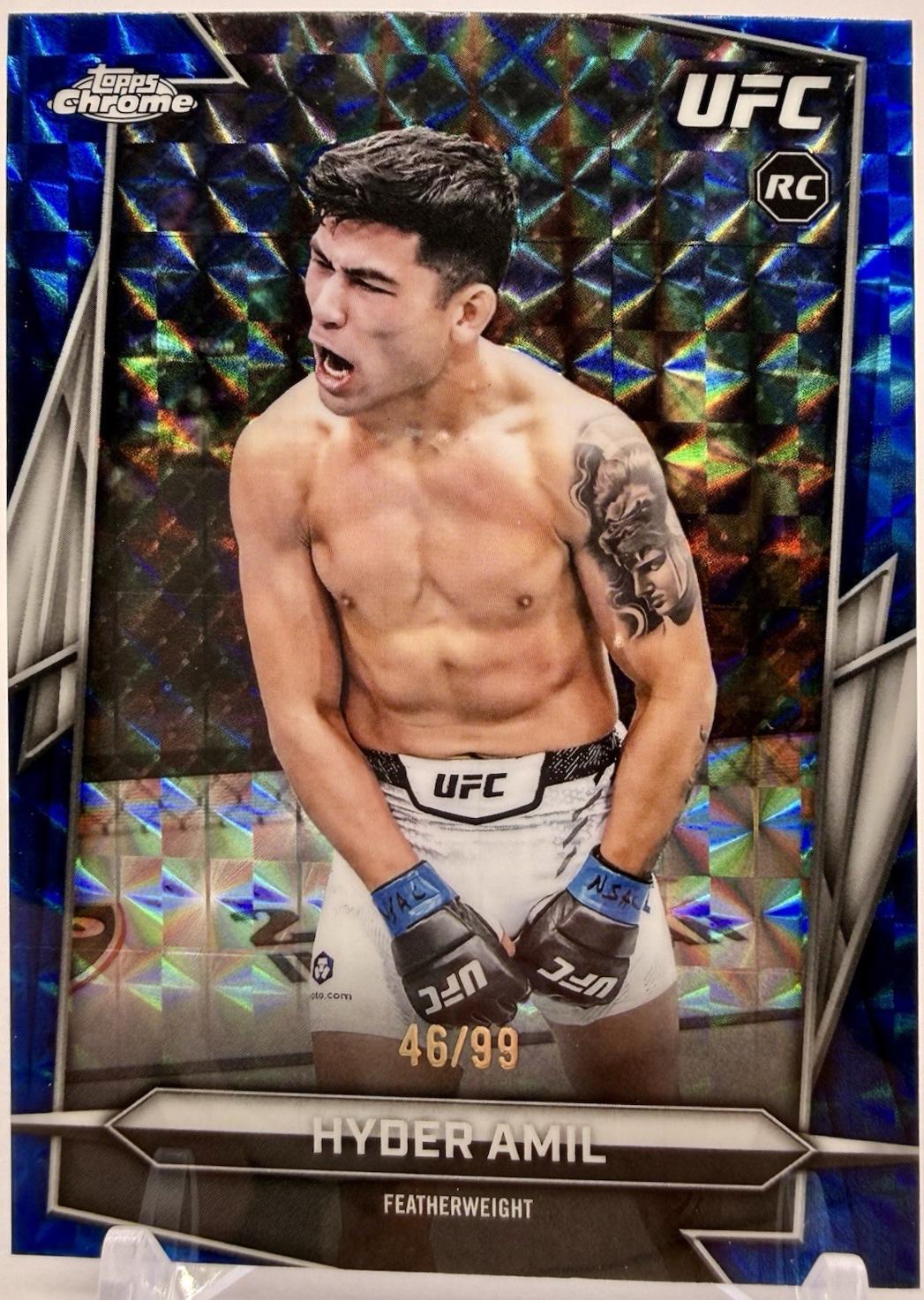 Hyder Amil 2026 Topps Chrome UFC Base #199 Blue Geometric Refractor