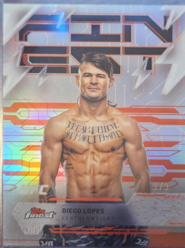 Diego Lopes 2025 Topps Finest UFC Base Rare #222 Red Refractor