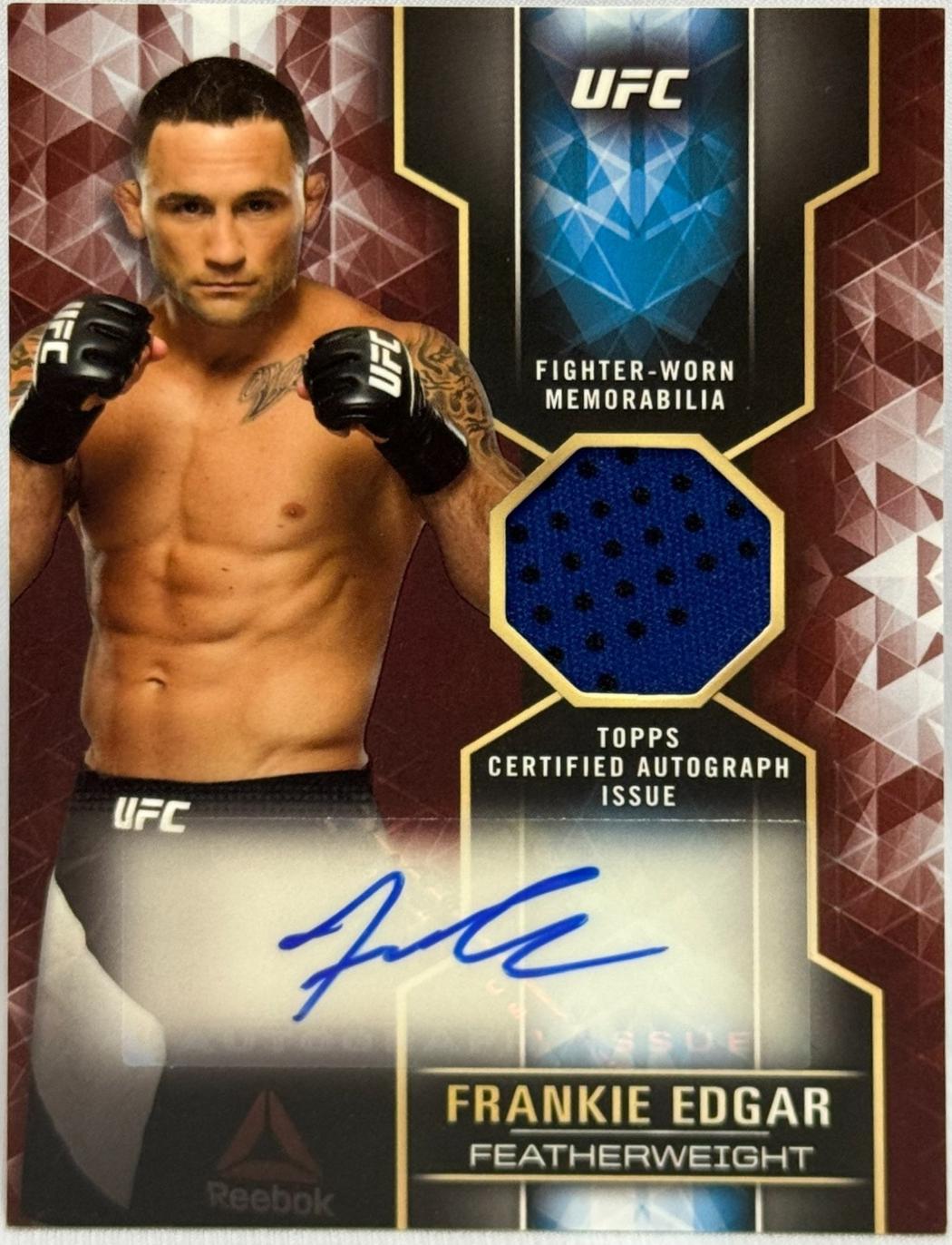 Frankie Edgar 2017 Topps UFC Knockout Knockout Autographed Relics #KAR-FE Green