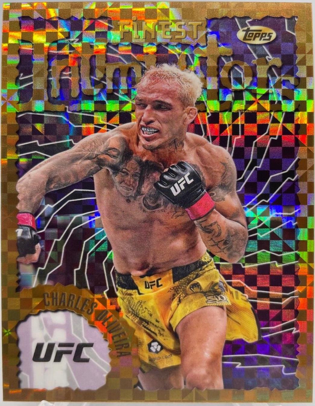 Charles Oliveira 2024 Topps Finest UFC Intimidators #INT-5 Checkerboard Refractor