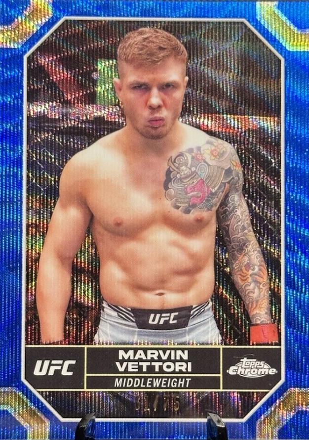 Marvin Vettori 2024 Topps Chrome UFC Base #125 Blue Wave Refractor