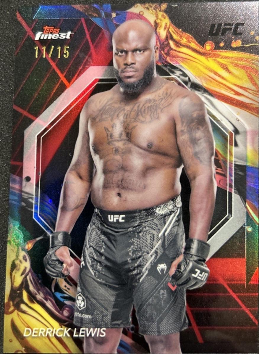 Derrick Lewis 2024 Topps Finest UFC Base Uncommon #110 Yellow Glitter Refractor