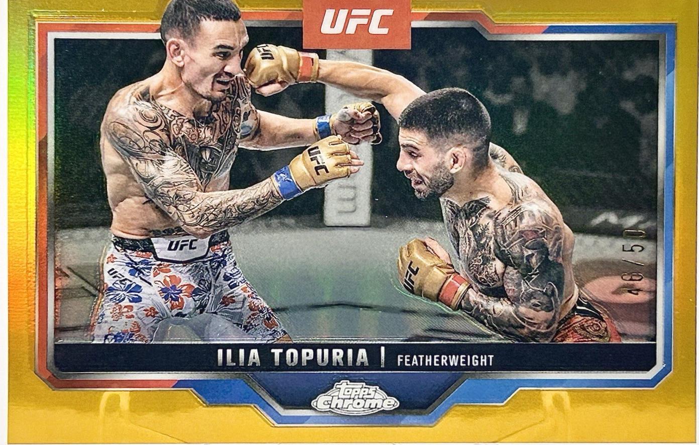 Ilia Topuria 2025 Topps Chrome UFC Base #43 Gold Refractor