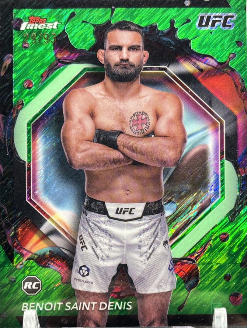 Benoit Saint Denis 2024 Topps Finest UFC Base Rare #243 Green Shimmer Refractor