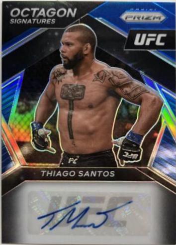 Thiago Santos 2021 Panini Prizm UFC Octagon Signatures #19 Blue