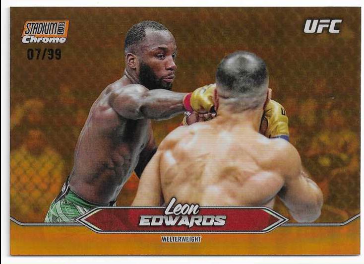 Leon Edwards 2025 Topps Stadium Club UFC Base Chrome #C-163 Superfractor