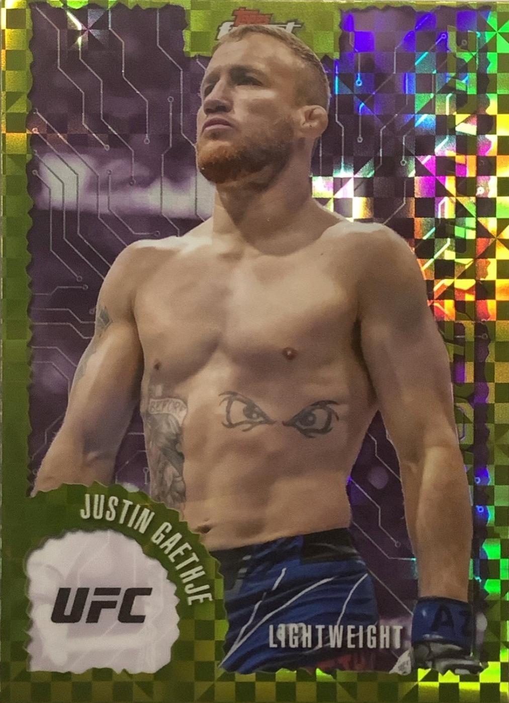 Justin Gaethje 2025 Topps Finest UFC Intimidators #IT-22 Checkerboard Refractor