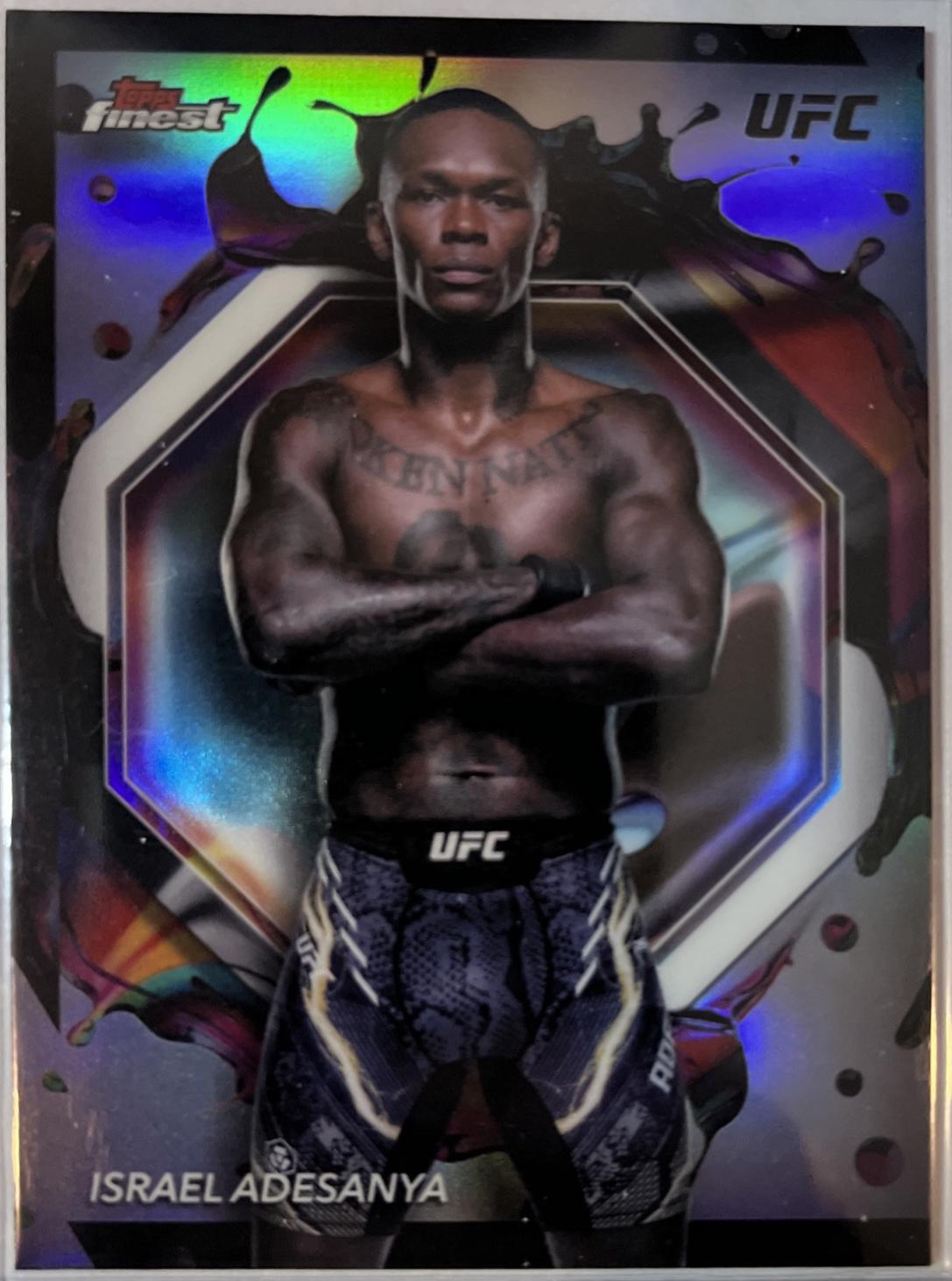 Israel Adesanya 2024 Topps Finest UFC Base Rare #206 Refractor