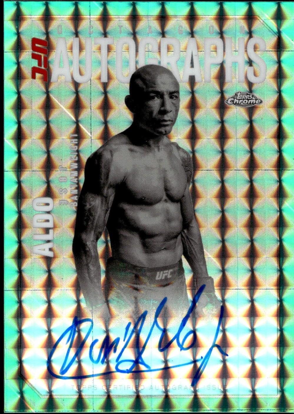 José Aldo 2025 Topps Chrome UFC Octagon Legends Autographs #OLA-JA Geometric Aqua Refractor