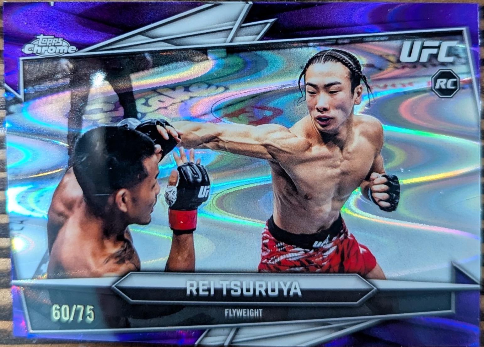 Rei Tsuruya 2026 Topps Chrome UFC Base #66 Purple Ray Wave Refractor