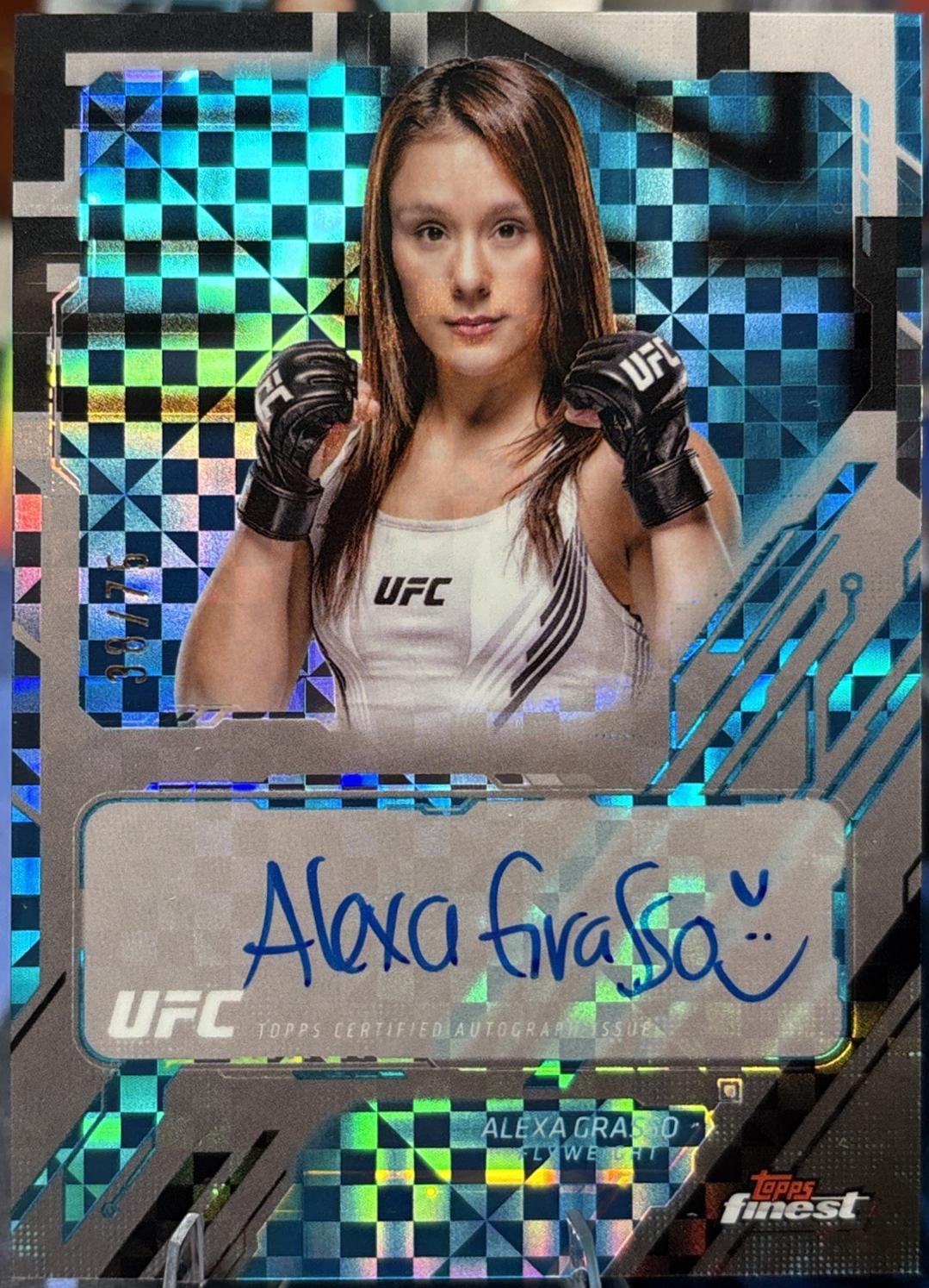 Alexa Grasso 2025 Topps Finest UFC The Finest #TFA-AG Blue Checkerboard Refractor