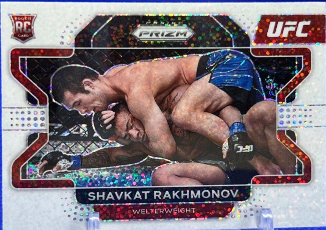 Shavkat Rakhmonov 2022 Panini Prizm UFC Base #80 White Sparkle