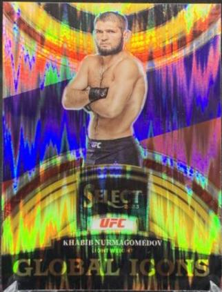 Khabib Nurmagomedov 2023 Panini Select UFC Global Icons #23 Gold Flash
