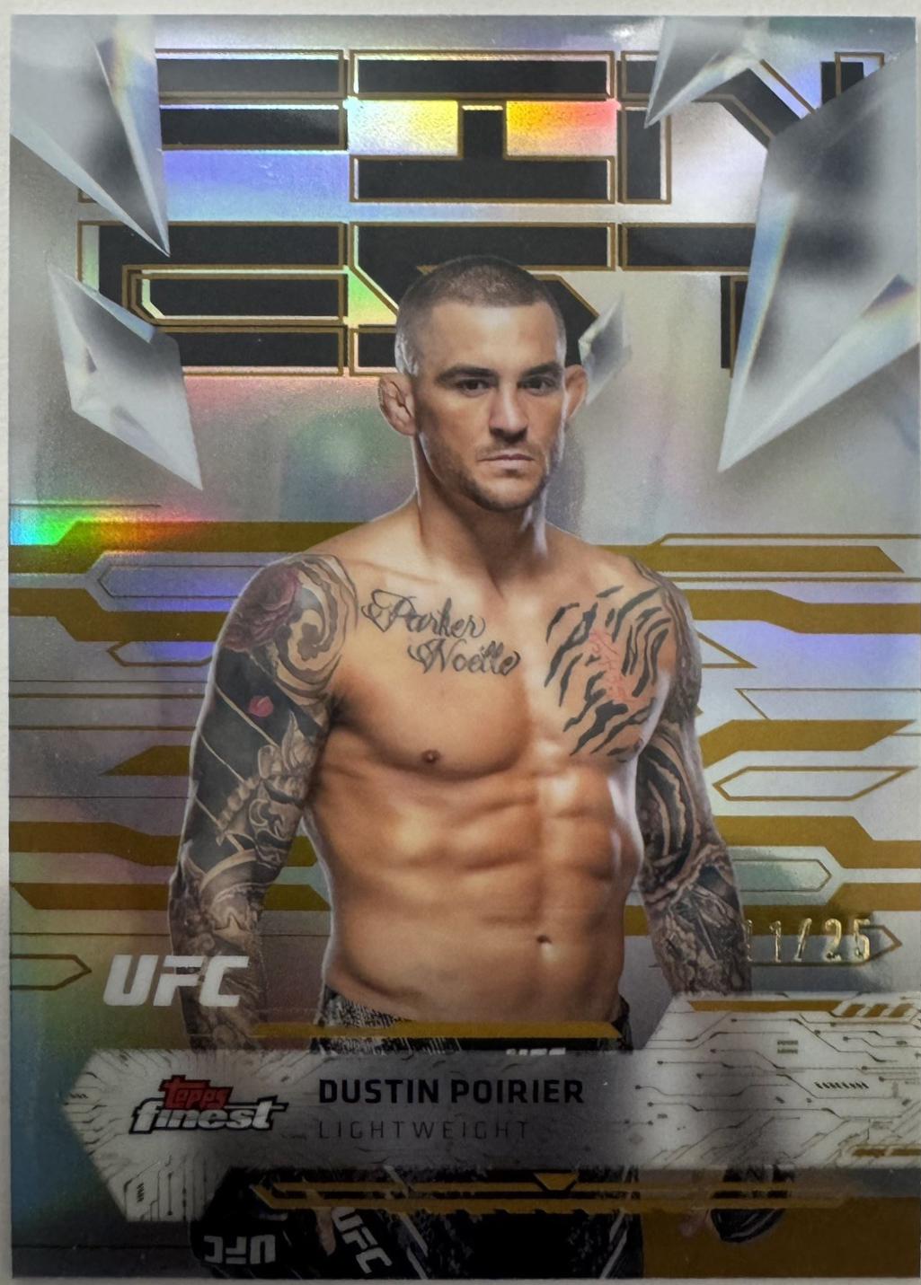 Dustin Poirier 2025 Topps Finest UFC Base Uncommon #108 Gold Refractor