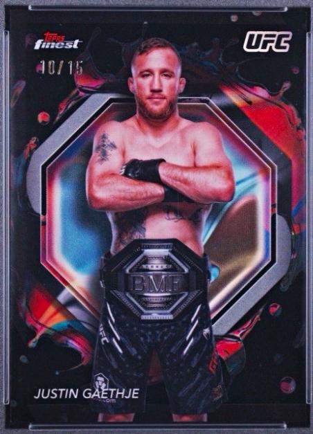 Justin Gaethje 2024 Topps Finest UFC Base Rare #264 Black Refractor