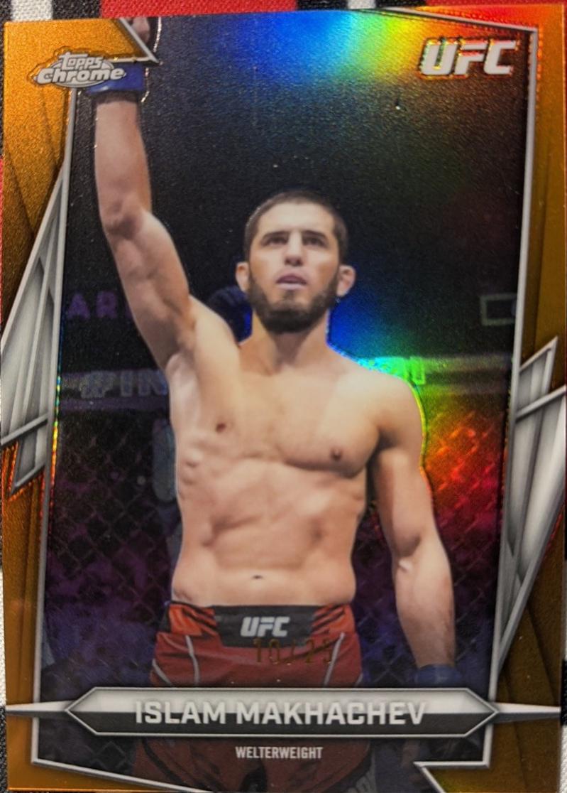 Islam Makhachev 2026 Topps Chrome UFC Base #47 Orange Refractor