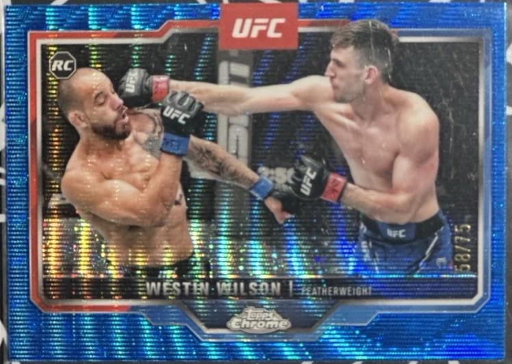 Westin Wilson 2025 Topps Chrome UFC Base #108 Blue Wave Refractor