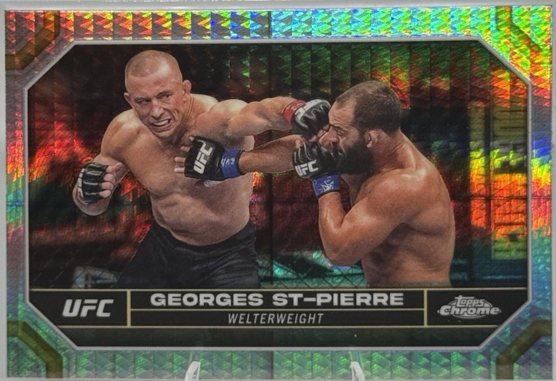 Georges St-Pierre 2024 Topps Chrome UFC Base #68 Prism Refractor