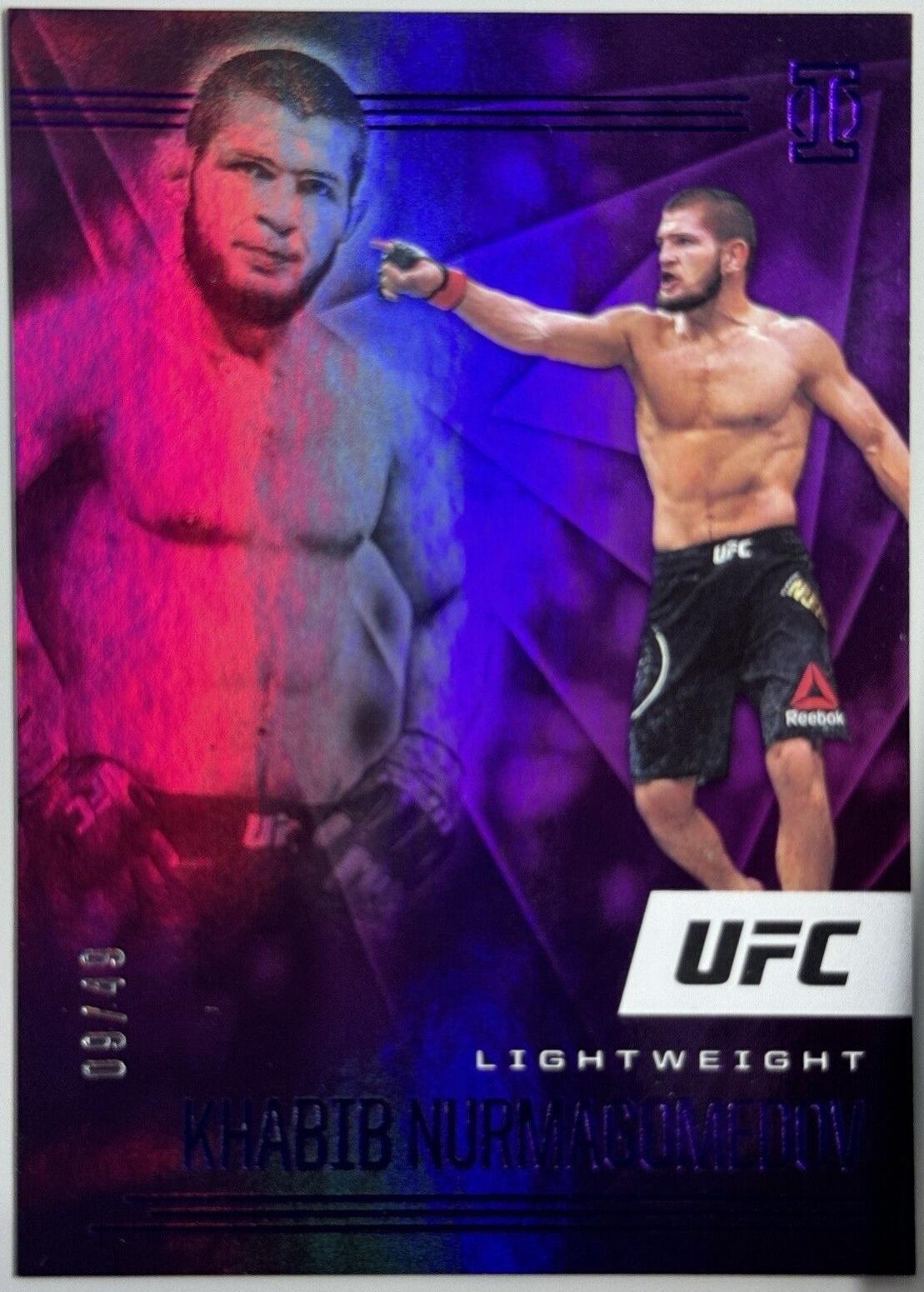 Khabib Nurmagomedov 2021 Panini Chronicles UFC Base Illusions #164 Purple