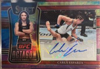 Carla Esparza 2022 Panini Select UFC Octagon Action Signatures #8 Black Flash